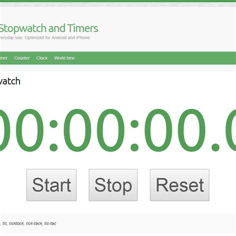 Online Stopwatch: Full Screen Mode .